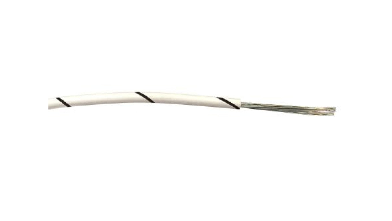 Przewód jednożyłowy linkowy, 0,5 mm², 16/0,2 mm, 20 AWG, PVC, 1 kV AC, Czarny/Biały, dł. 100m, RS PRO