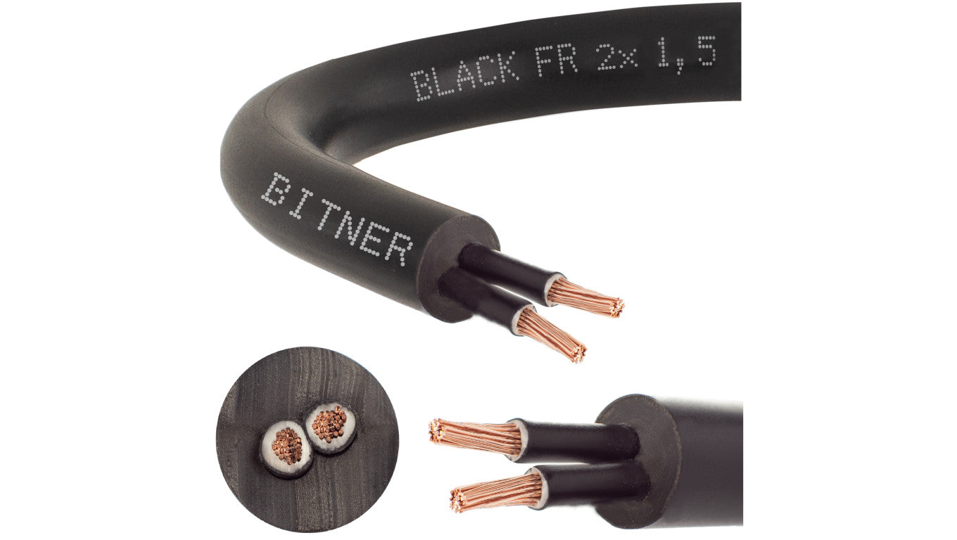 Przewód sterowniczy prądowy BiT 500 Black FR 300/500V 2x1,5 linka do ziemi Bitner /50m/