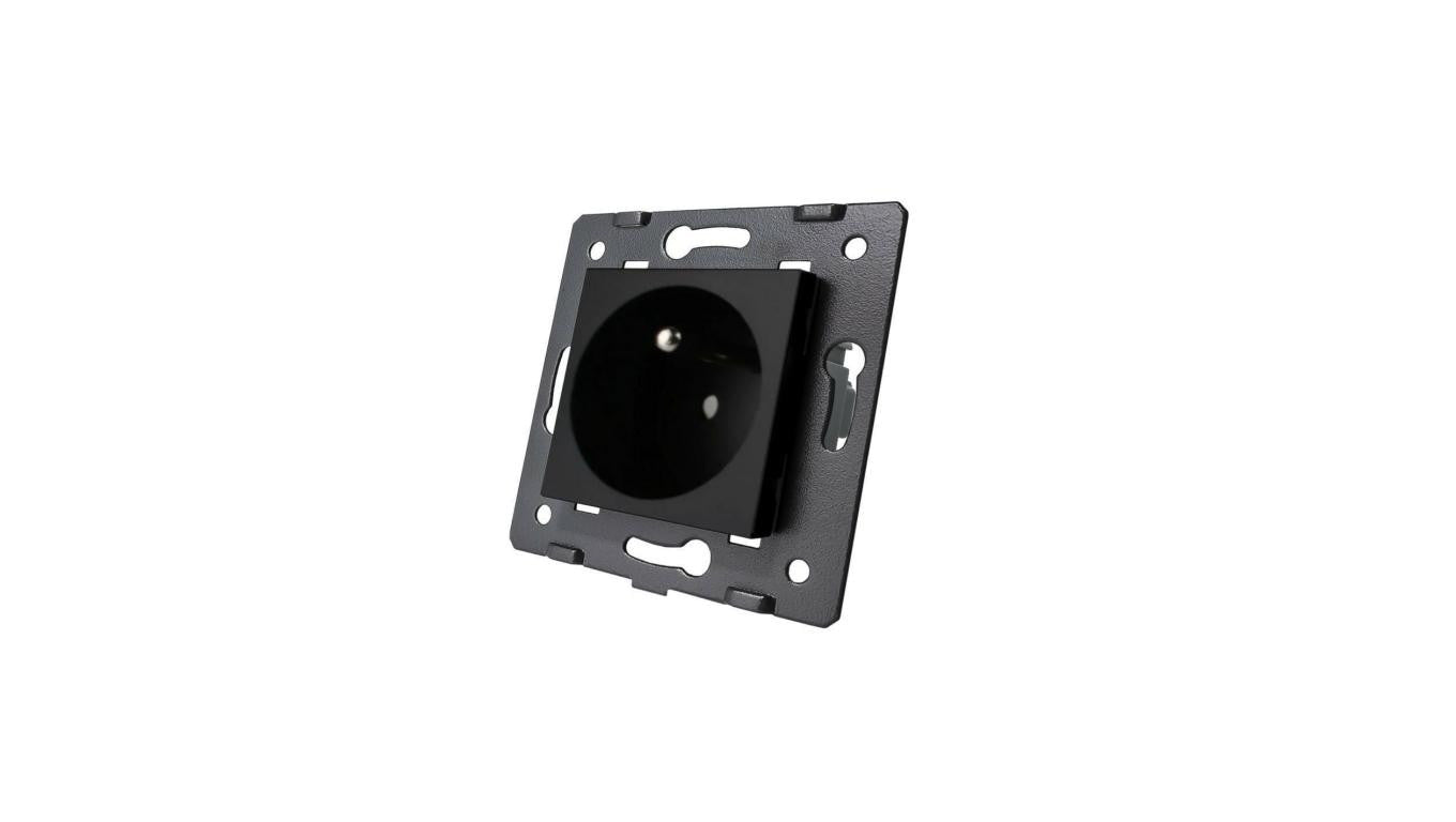 Livolo CZARNY WKŁAD GNIAZDA ELEKTRYCZNEGO 16A FRENCH (BOLEC) C7-C1FR-12