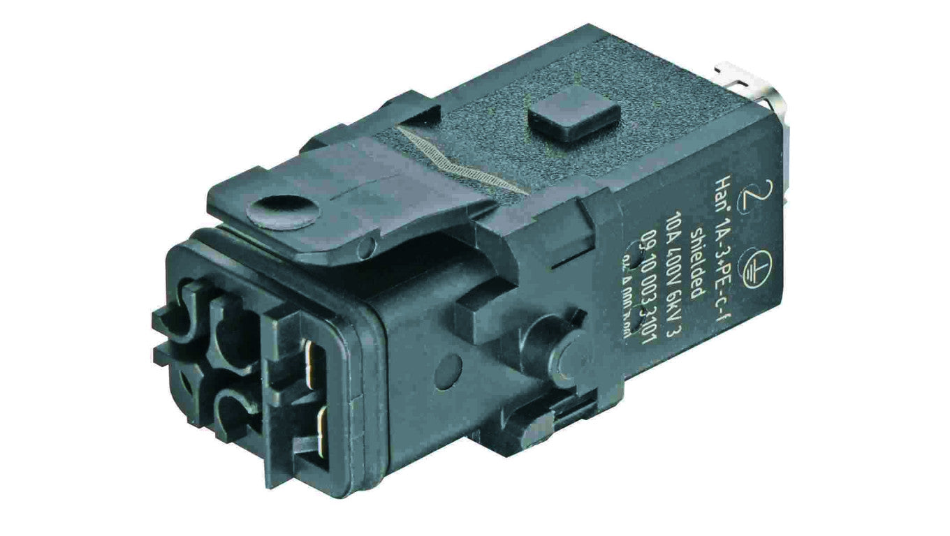 Złącze Han 1A prostokątne żeńskie ekranowane 3-PIN +PE 9100033101