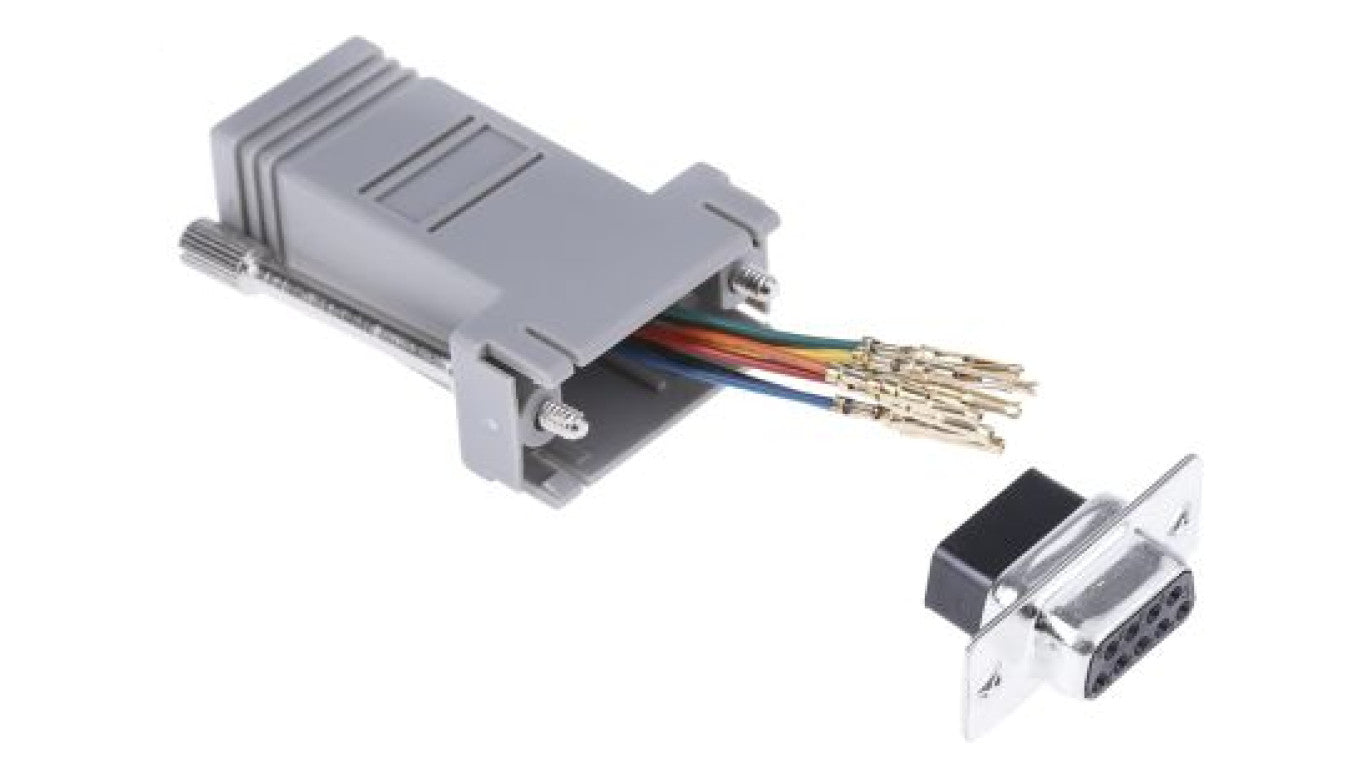 Przejściówka RJ45 żeńskie na D-sub, 9-pinowe żeńskie, RS PRO