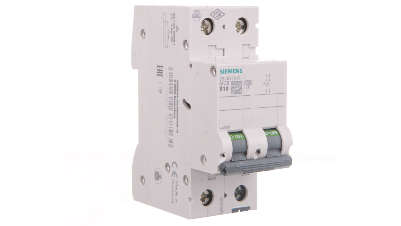 Wyłącznik nadprądowy 2P B 10A 6kA AC SENTRON 5SL6210-6
