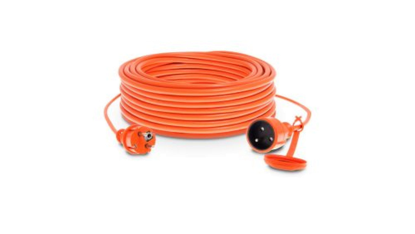 Przedłużacz ogrodowy 1-gniazdo z/u 10m /H05VV-F 3x1,5/ 16A IP44 pomarańczowy