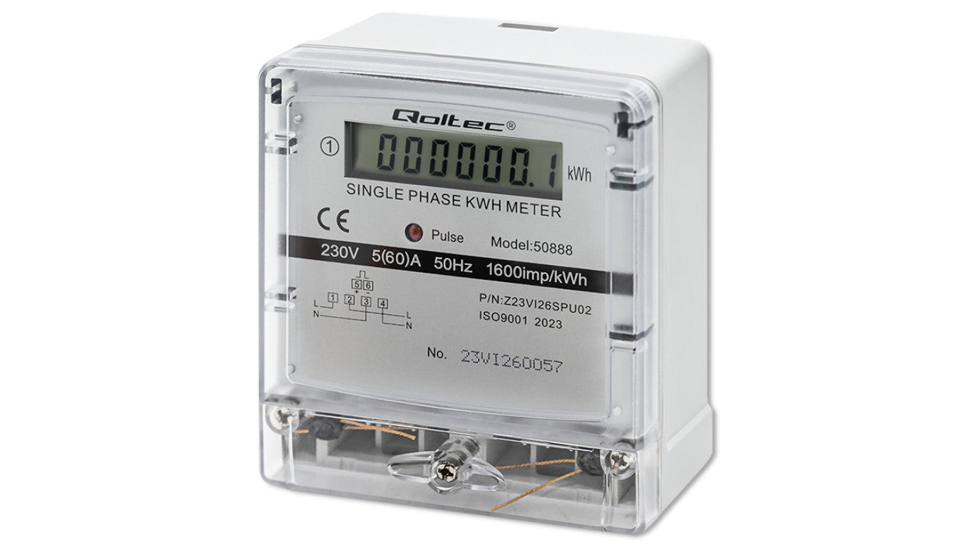 Qoltec Jednofazowy elektroniczny licznik miernik zużycia energii 230V LCD