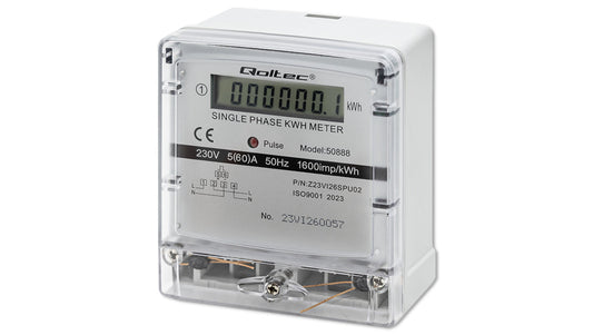 Qoltec Jednofazowy elektroniczny licznik miernik zużycia energii 230V LCD