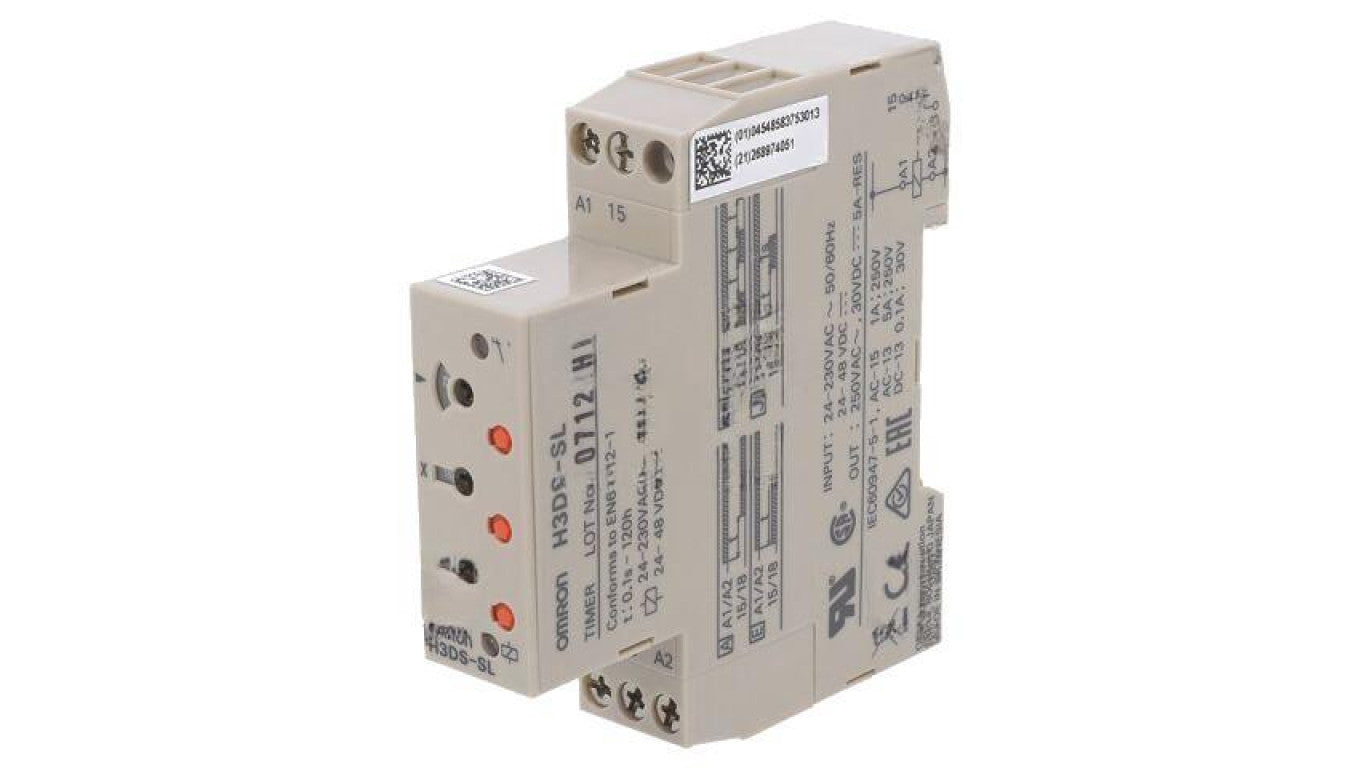 Przekaźnik czasowy 0,1s÷120h SPDT 250VAC/5A Uzas: 24÷230VAC H3DS-SL