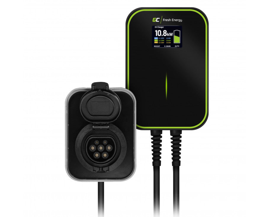 ŁADOWARKA DO SAMOCHODÓW ELEKTRYCZNYCH Green Cell WALLBOX POWERBOX 22kW RFID Type 2 3-FAZ EV15RFID