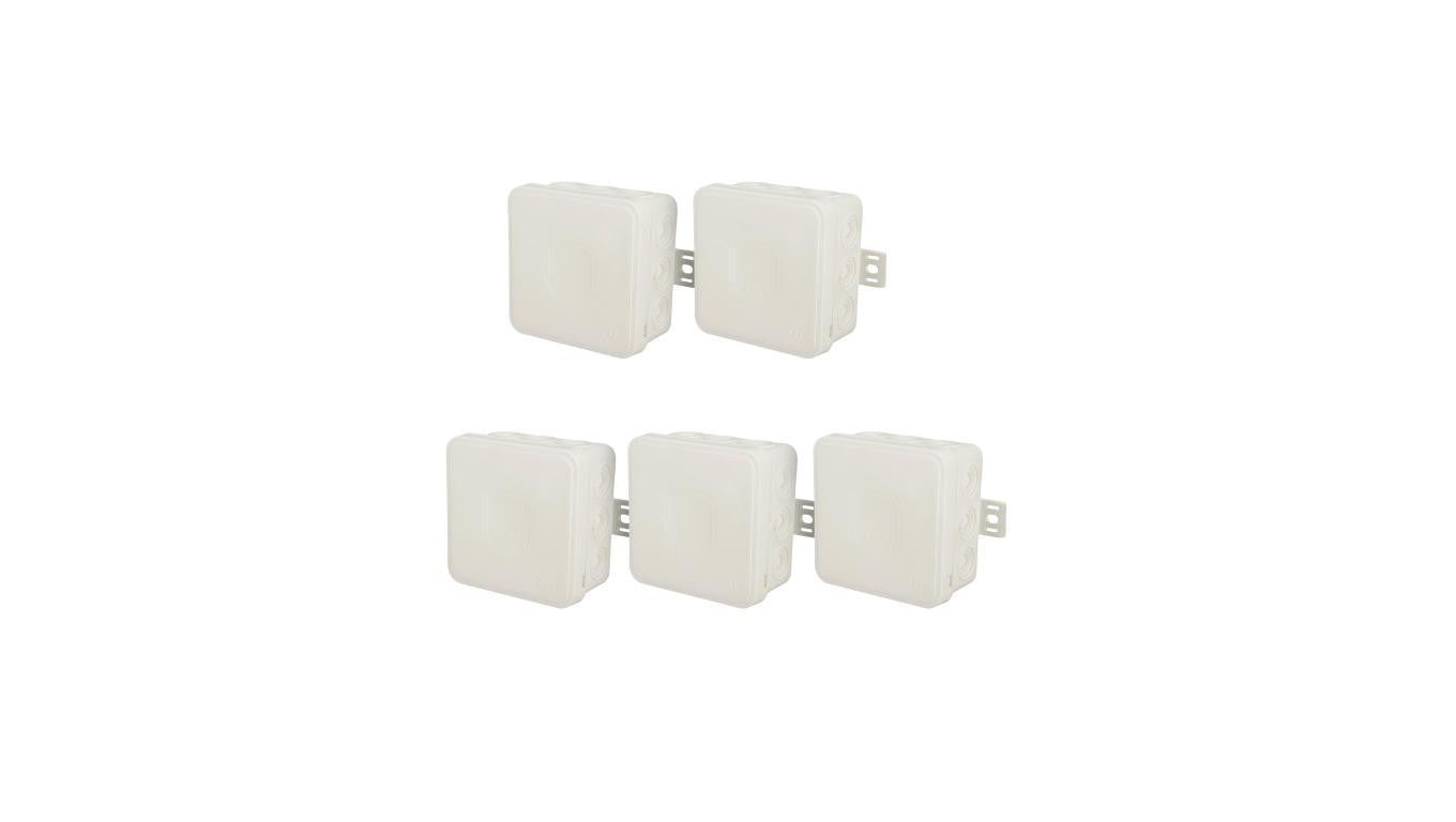 Puszka hermetyczna natynkowa elastyczna 75x75x41mm 12-wlotowa, zamknięcie na klik IP54 biała EDO 5 szt.