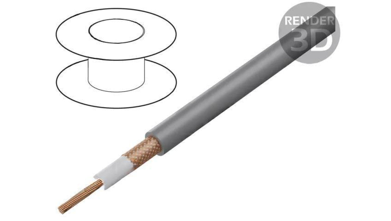 Przewód: koncentryczny RG58 1x0,5mm2 linka Cu silikon szary 61.7580-28