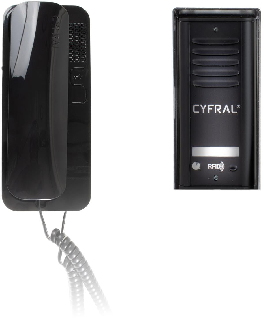 DOMOFON CYFRAL COSMO 1-LOKATORSKI KASETA CZARNA/UNIFON CZARNY