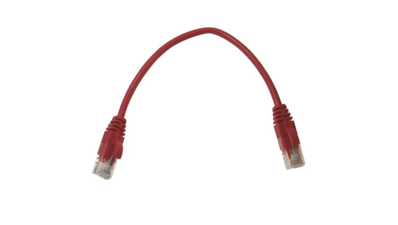 Kabel patchcord UTP5 0,25m czerwony