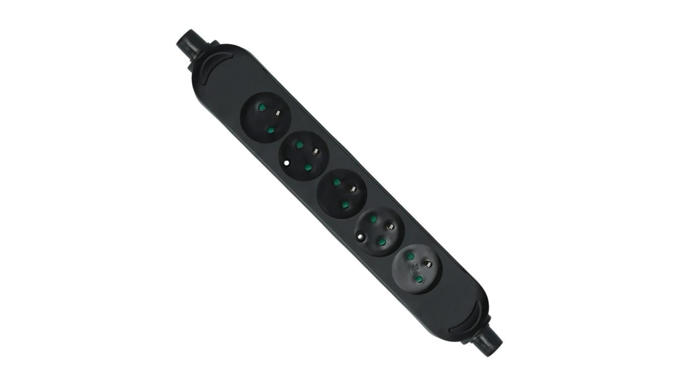 Listwa zasilająca na 5 gniazd 2P+Z czarna BASIC PRO (na kabel)