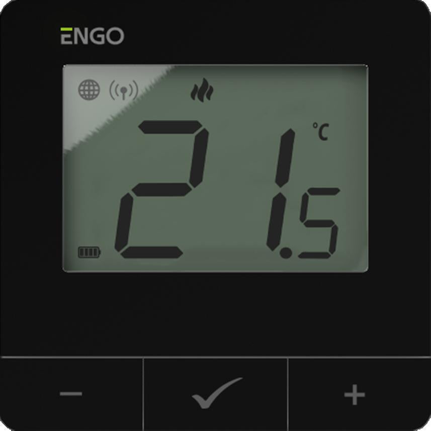 ENGO Controls E20i-B - Internetowy, bezprzewodowy regulator temperatury, Wi-Fi, czarny