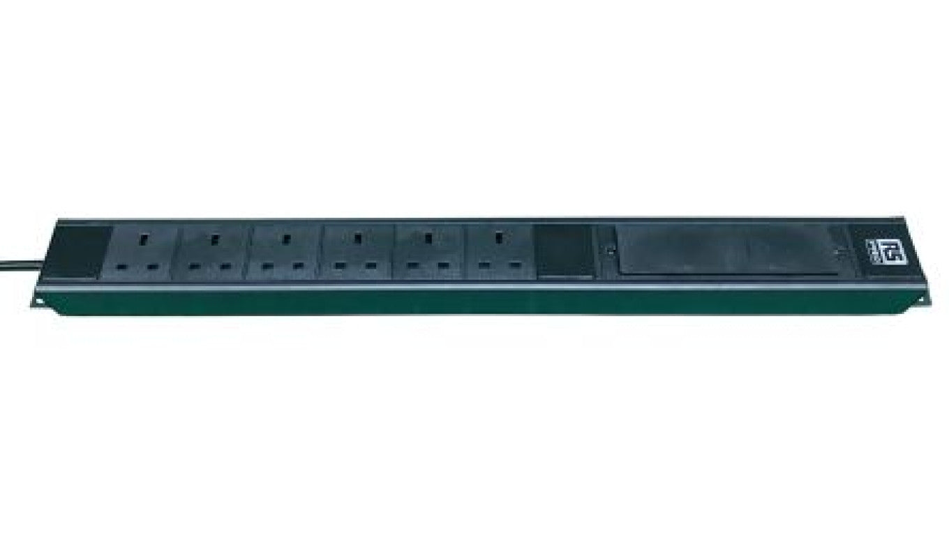 Przedłużacz 6-gniazd 250 V AC BS4343/EN60309 230V-16A Czarny Typ G 3m 1617256