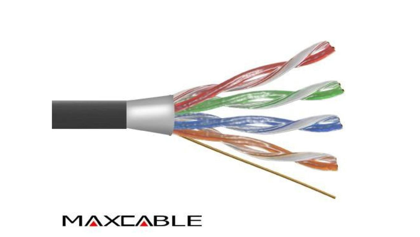 Przewód FTP5E drut Cu +żel 305m MAXCABLE HQ