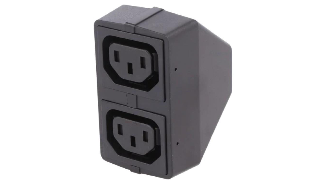 Złącze zasilające AC rozgałęźnik męskie,żeńskie x2 10A 4741.0000