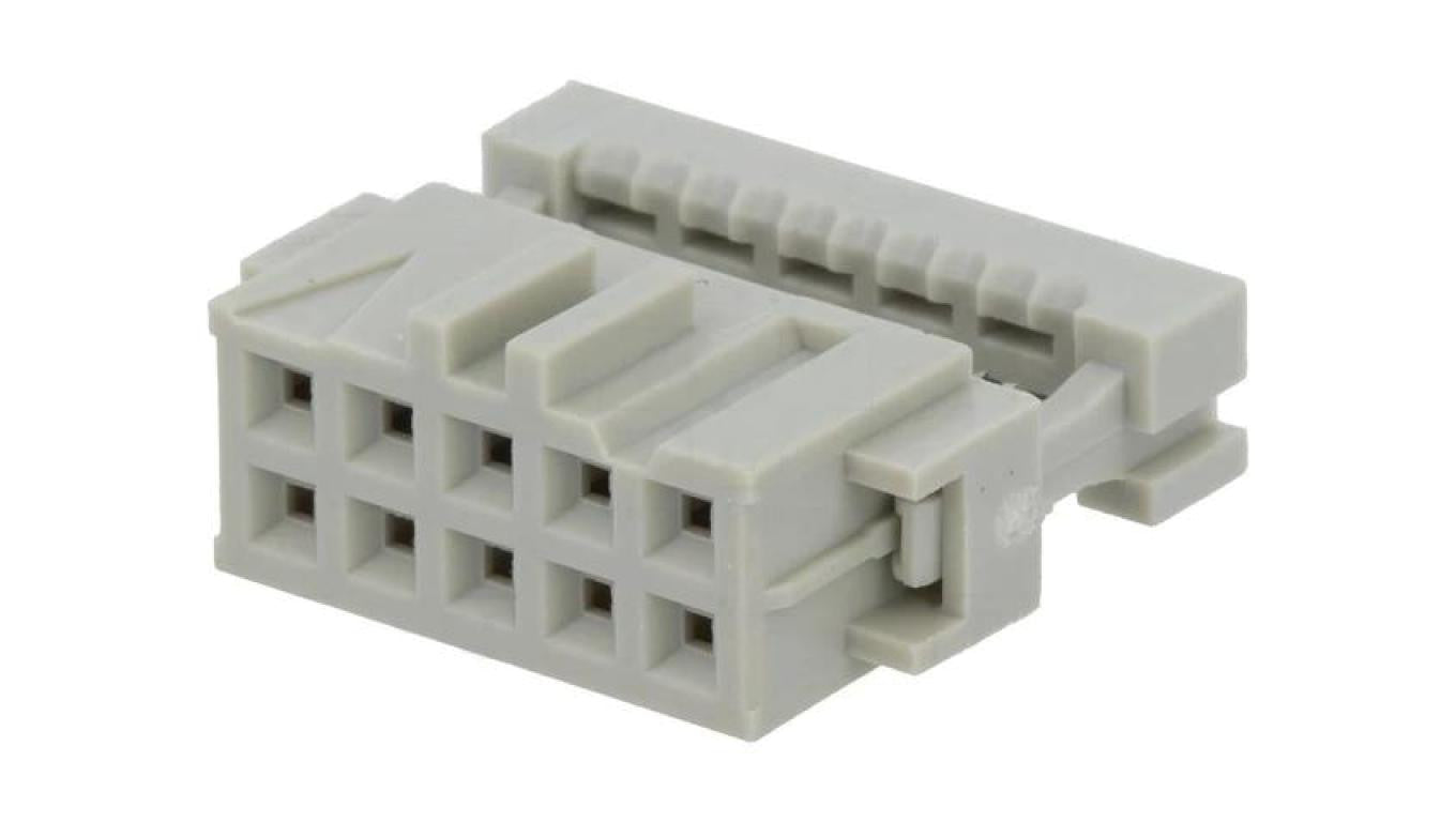 Wtyk IDC żeńskie 10-PIN na taśmę 1,27mm R.styków 2,54mm 1-215882-0