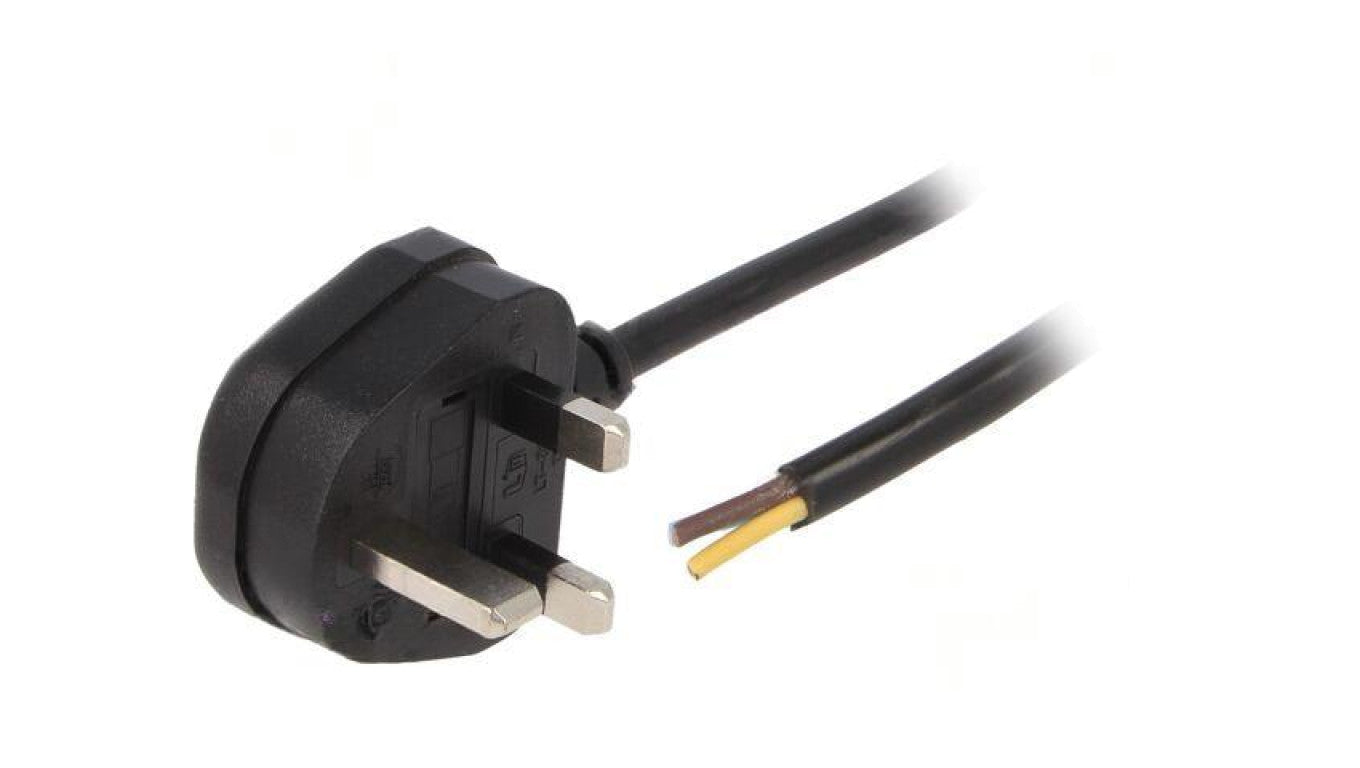 Kabel: 3x1mm2, BS 1363 (G) wtyk, 3m, 13A LT-318(13A) 3X1.0 BLK 3M END CUT