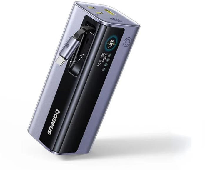 Powerbank Baseus EnerGeek GR11 20000 mAh 145 W USB-A 2x USB-C szary ze zwijanym kablem USB-C