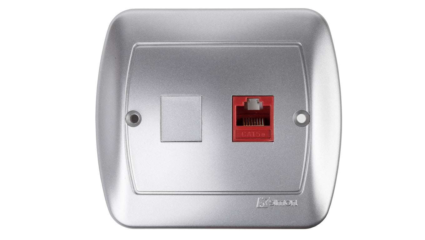 Simon Akord Gniazdo komputerowe pojedyncze RJ45 5e aluminium metalizowane AF51/26