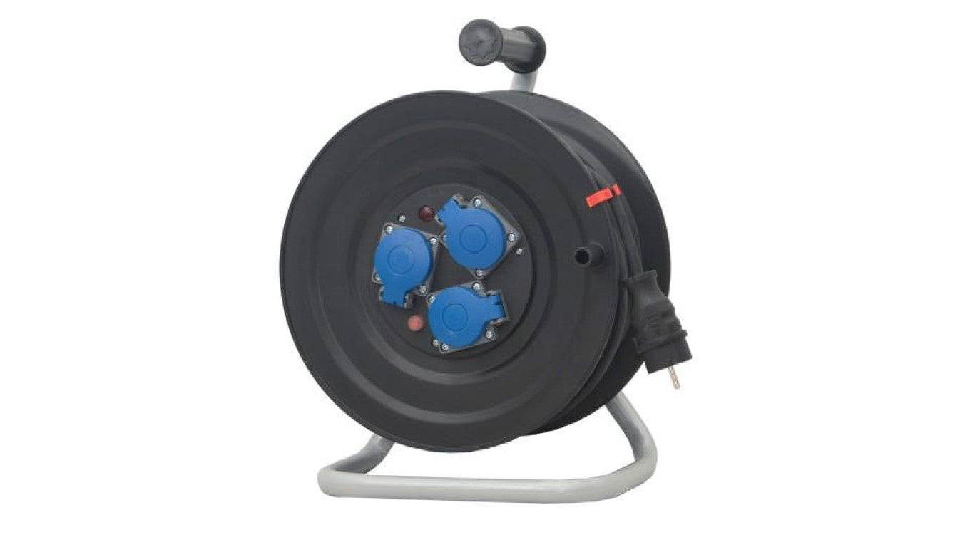 Przedłużacz na bębnie plastikowym NERO-290 3x230V IP44 3x1,5 (OPD) /25m/ z termikiem i kontrolką