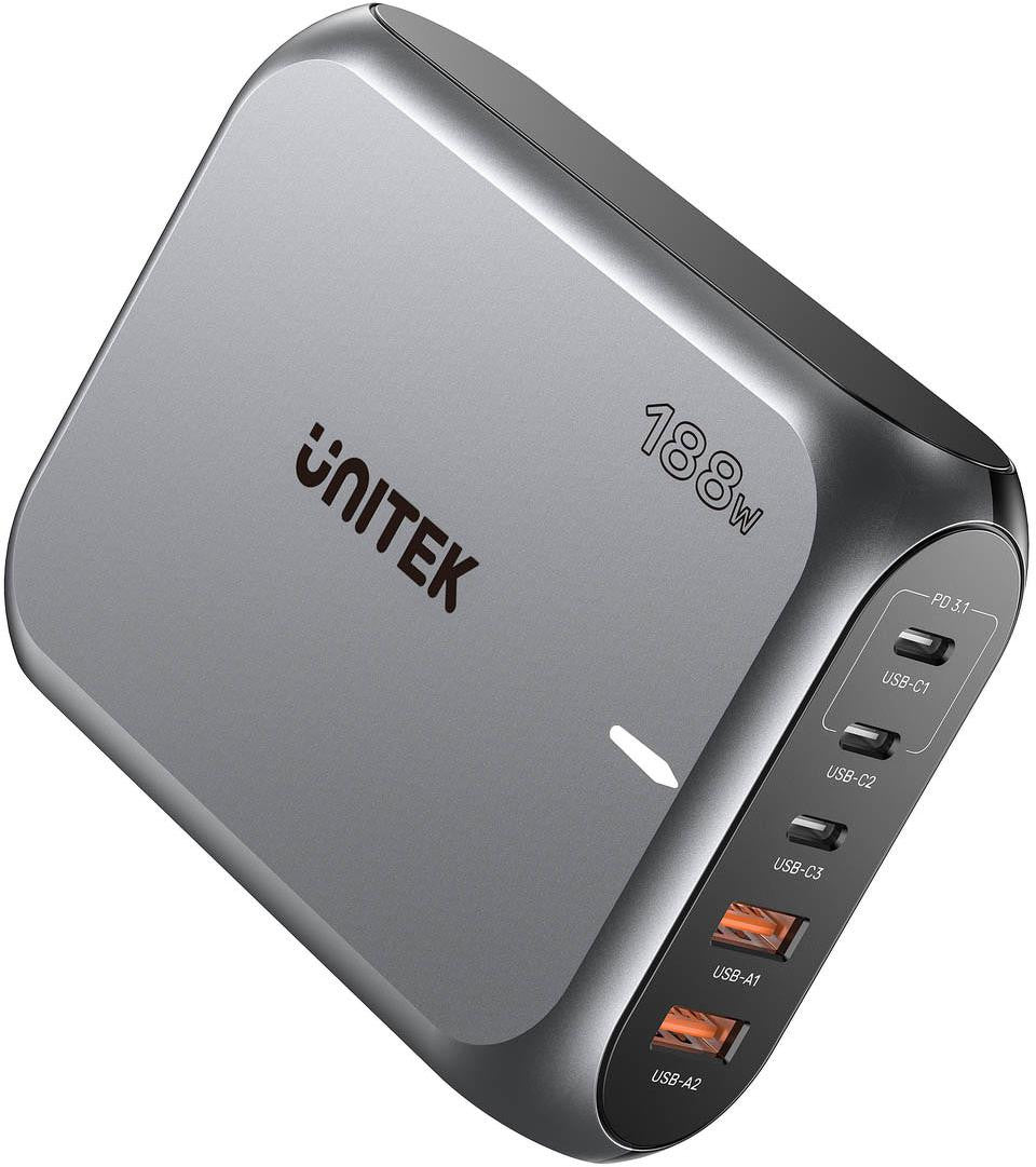 Ładowarka sieciowa Unitek 2xUSB-A 3xUSB-C GAN 188W