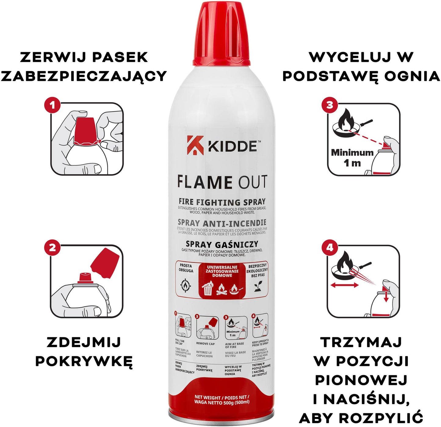 Spray gaśniczy KIDDE FlameOut 500 ml