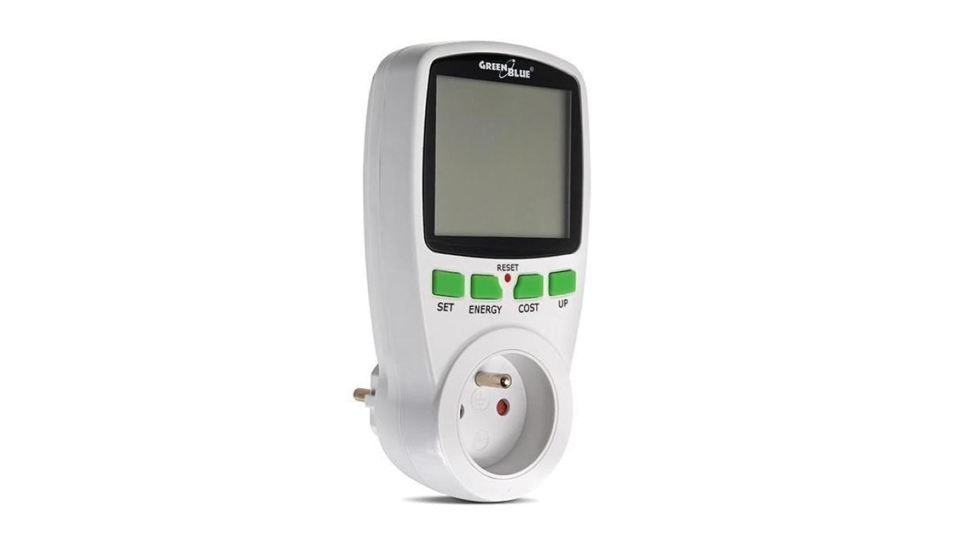 Watomierz cyfrowy LCD gniazdkowy licznik zużycia energii elektrycznej (do gniazdek typu 2P+Z) GreenBlue