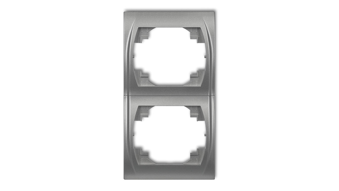 LOGO Ramka pionowa podwójna srebrny metalik 7LRV-2