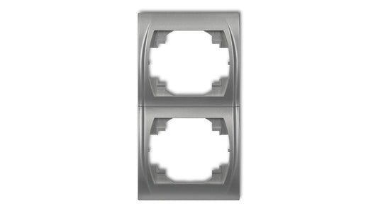 LOGO Ramka pionowa podwójna srebrny metalik 7LRV-2