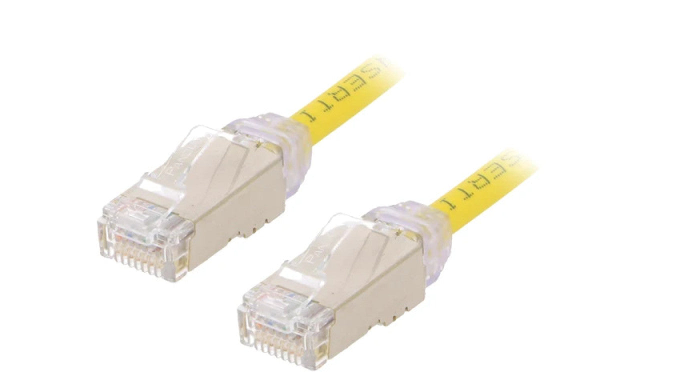 Patch cord F/UTP,TX6A-28™ 6a drut Cu LSZH żółty 1m 28AWG STP28X1MYL
