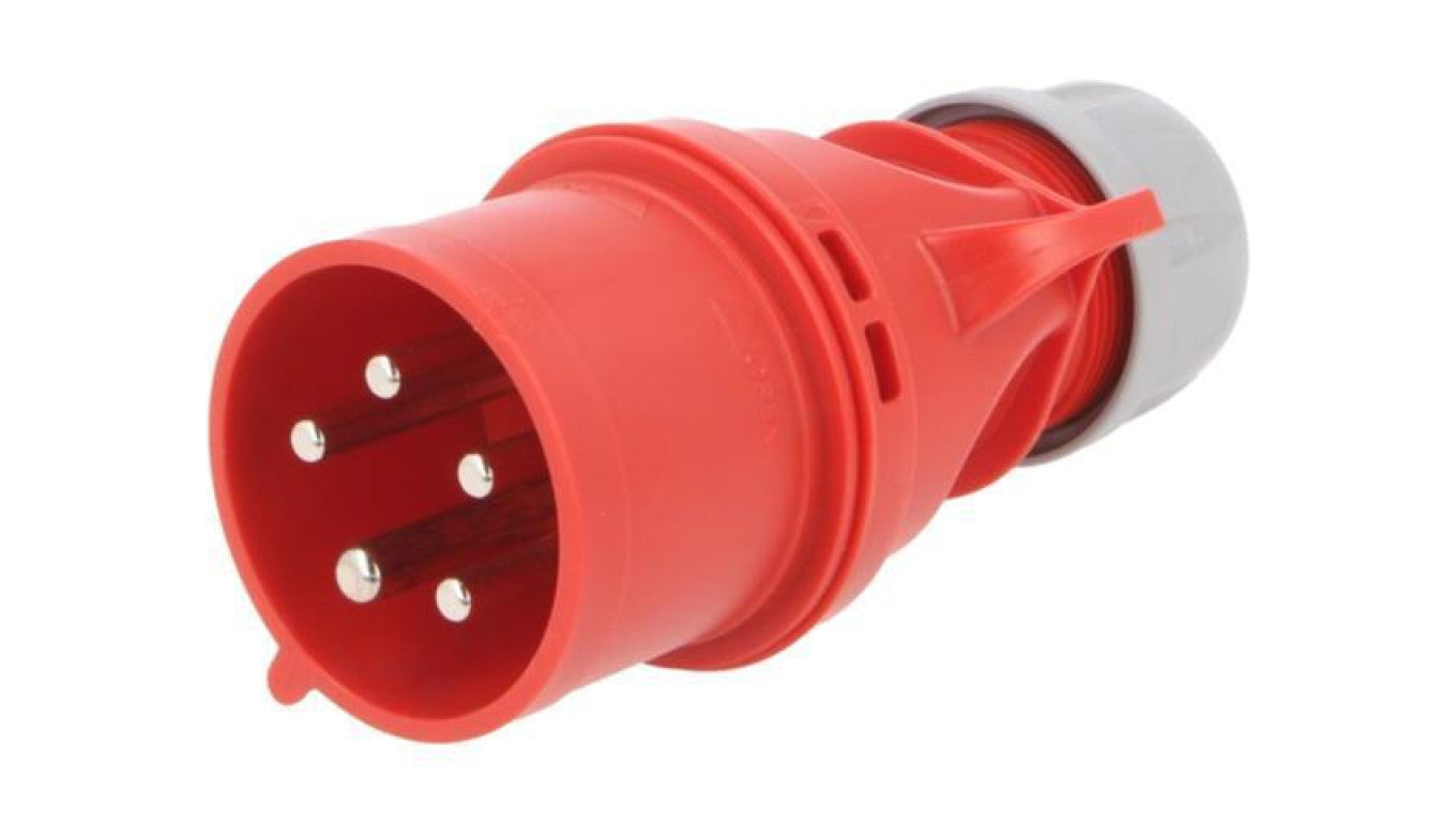Złącze zasilające 3-fazowe AC, wtyk męski, 32A/400VAC, IP44 025-6V