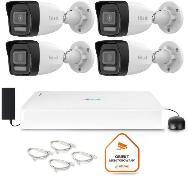 Zestaw do monitoringu Hilook 4 kamery IP IPCAM-B8-30DL/A