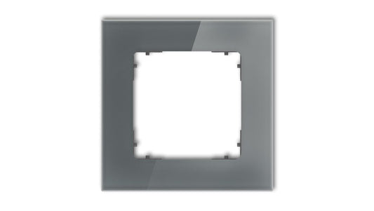 ICON Ramka uniwersalna pojedyncza kwadratowa - efekt szkła (ramka: grafitowa spód: grafitowy mat) 28-28-IRSK-1