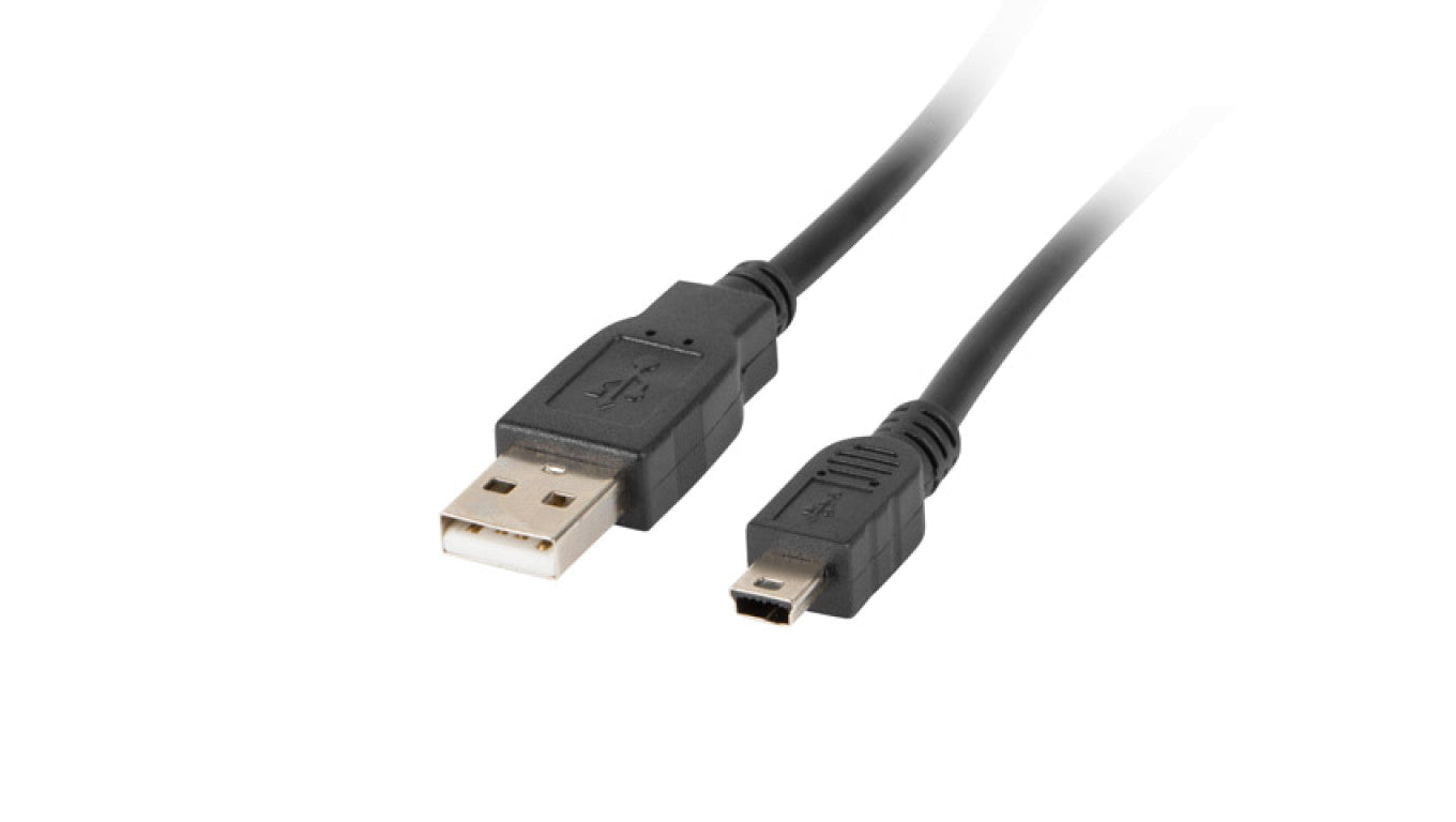 Kabel połączeniowy miniUSB 2.0 /Canon/ Typ USB A/miniUSB B(5pinów), M/M czarny 1,8m CA-USBK-10CC-0018-BK