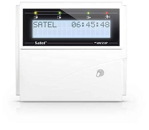 SATEL Manipulator LCD z czytnikiem kart zbliżeniowych 125 kHz ACCO-KLCDR-W