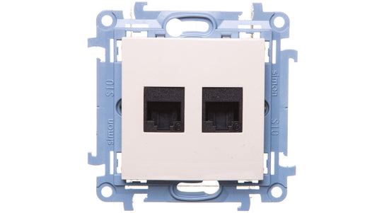 Simon 10 Gniazdo komputerowe podwójne RJ45 kat.6 kremowe C62.01/41
