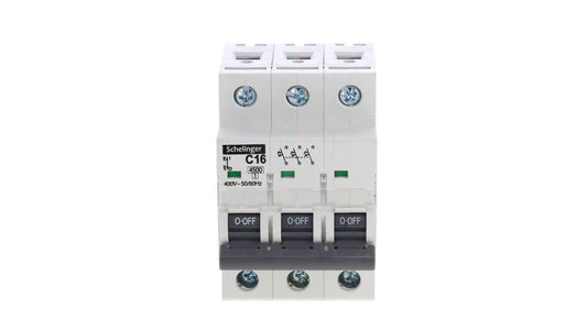 Wyłącznik nadprądowy 3P C 16A 4,5kA AC SCHELINGER A02-G7-3P-C16