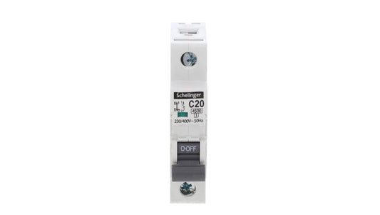 Wyłącznik nadprądowy 1P C 20A 4,5kA AC SCHELINGER A02-G7-1P-C20