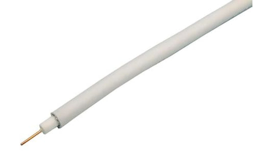 Kabel koncentryczny, 250m, RG6, Polichlorek winylu PVC, Biały Bez zakończenia Bez zakończenia 250m, RS PRO Bez