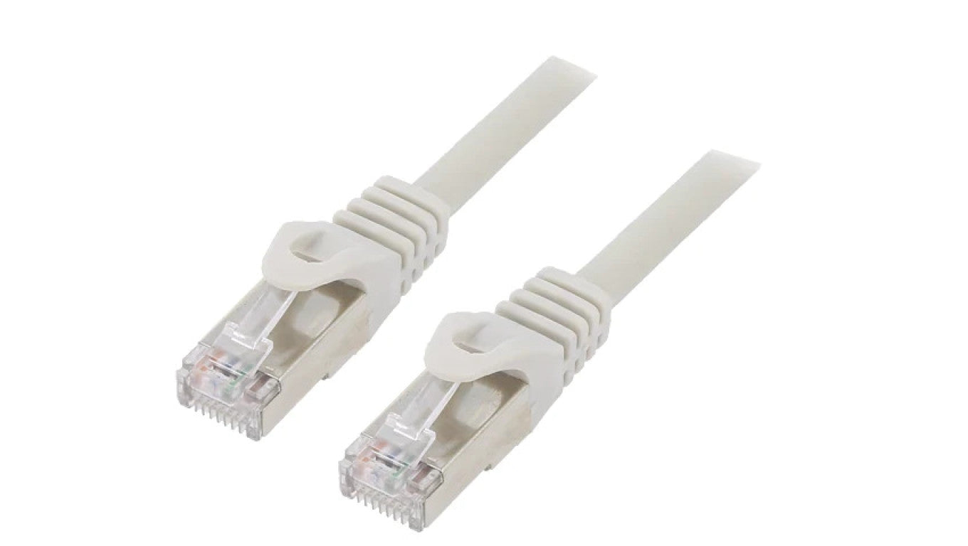 Patch cord S/FTP 6a drut Cu LSZH szary 5m 27AWG Øprzew: 5,8mm PP6A-LSZHCU-5M
