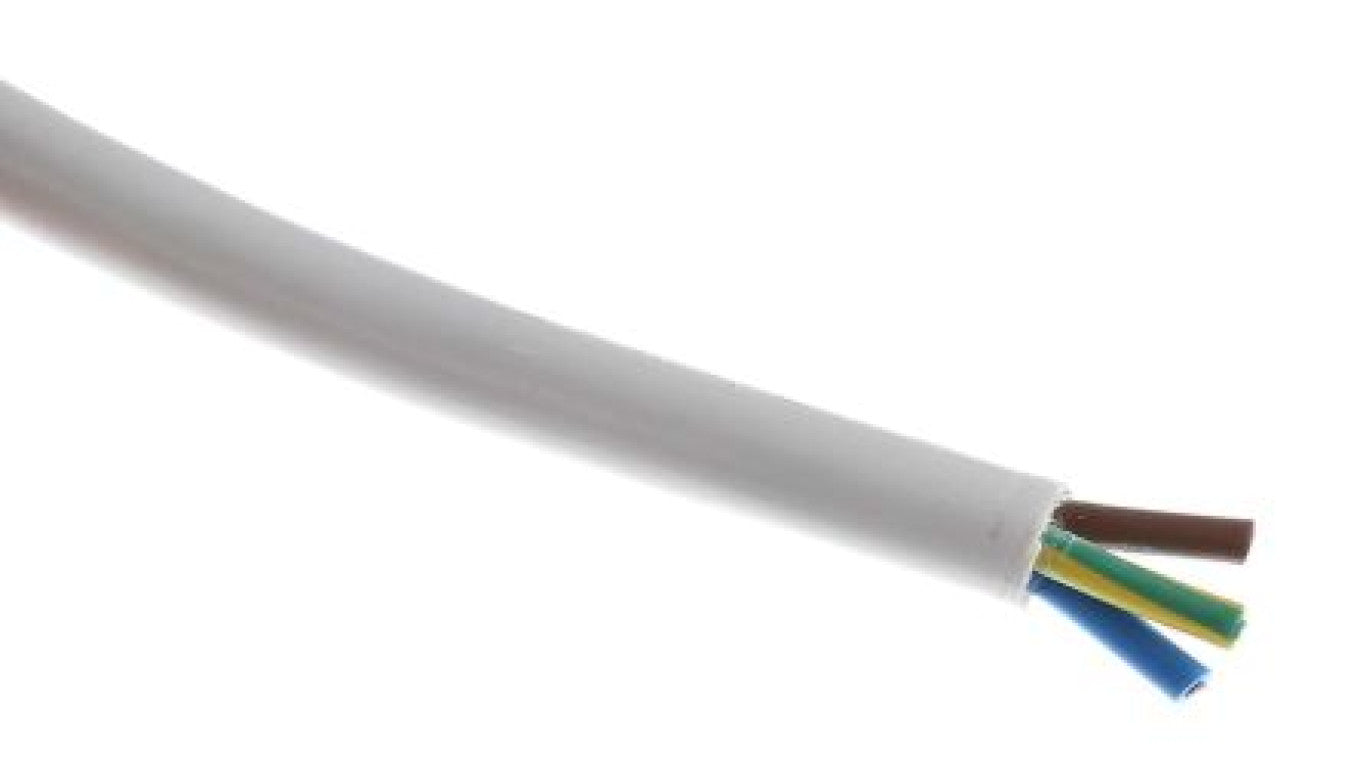 Sieciowy kabel zasilający 3 Core Polichlorek winylu PVC Sheath Biały 8.7mm od , 500 V