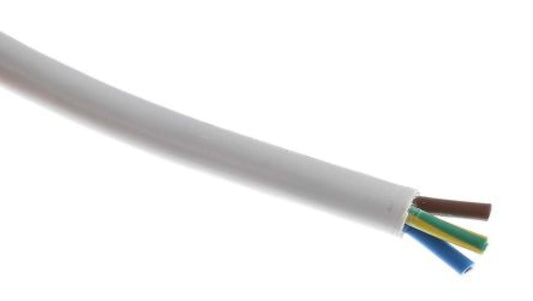 Sieciowy kabel zasilający 3 Core Polichlorek winylu PVC Sheath Biały 8.7mm od , 500 V