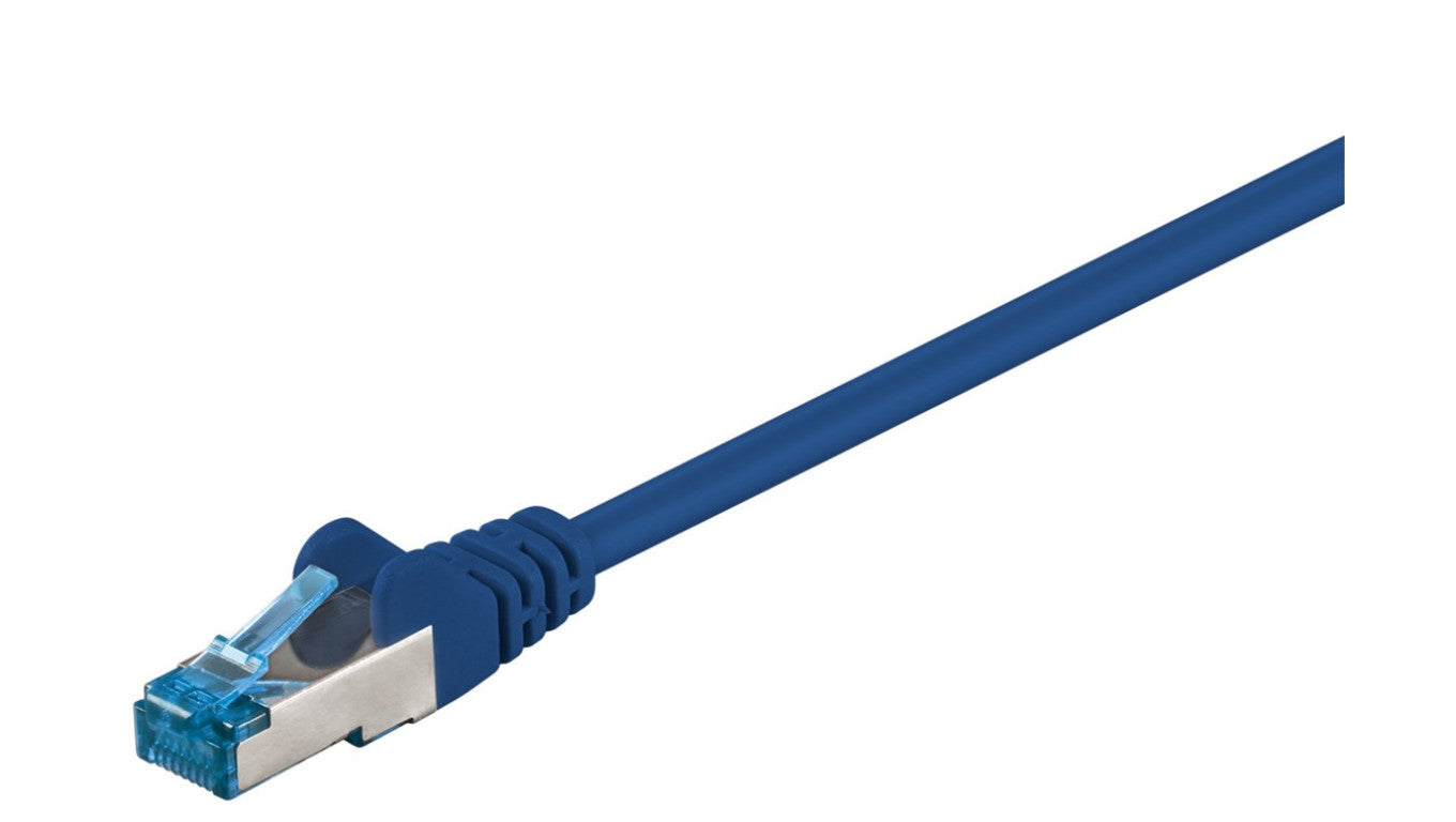 CAT 6AKabel łączący, S/FTP (PiMF), Niebieski - Długość kabla 0.25 m