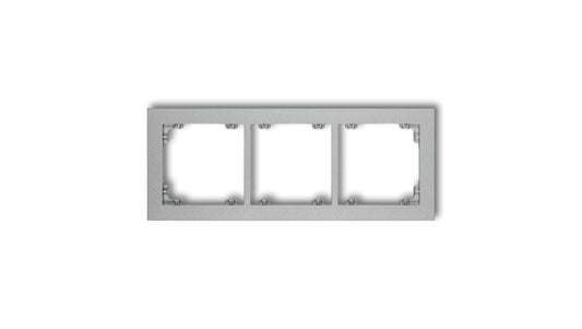 DECO Ramka potrójna srebrny metalik 7DR-3