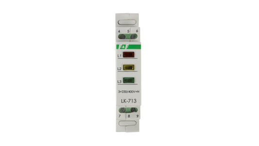 Lampka modułowa 3-fazowa żółta/czerwona/zielona 3x230V+N LK-713K