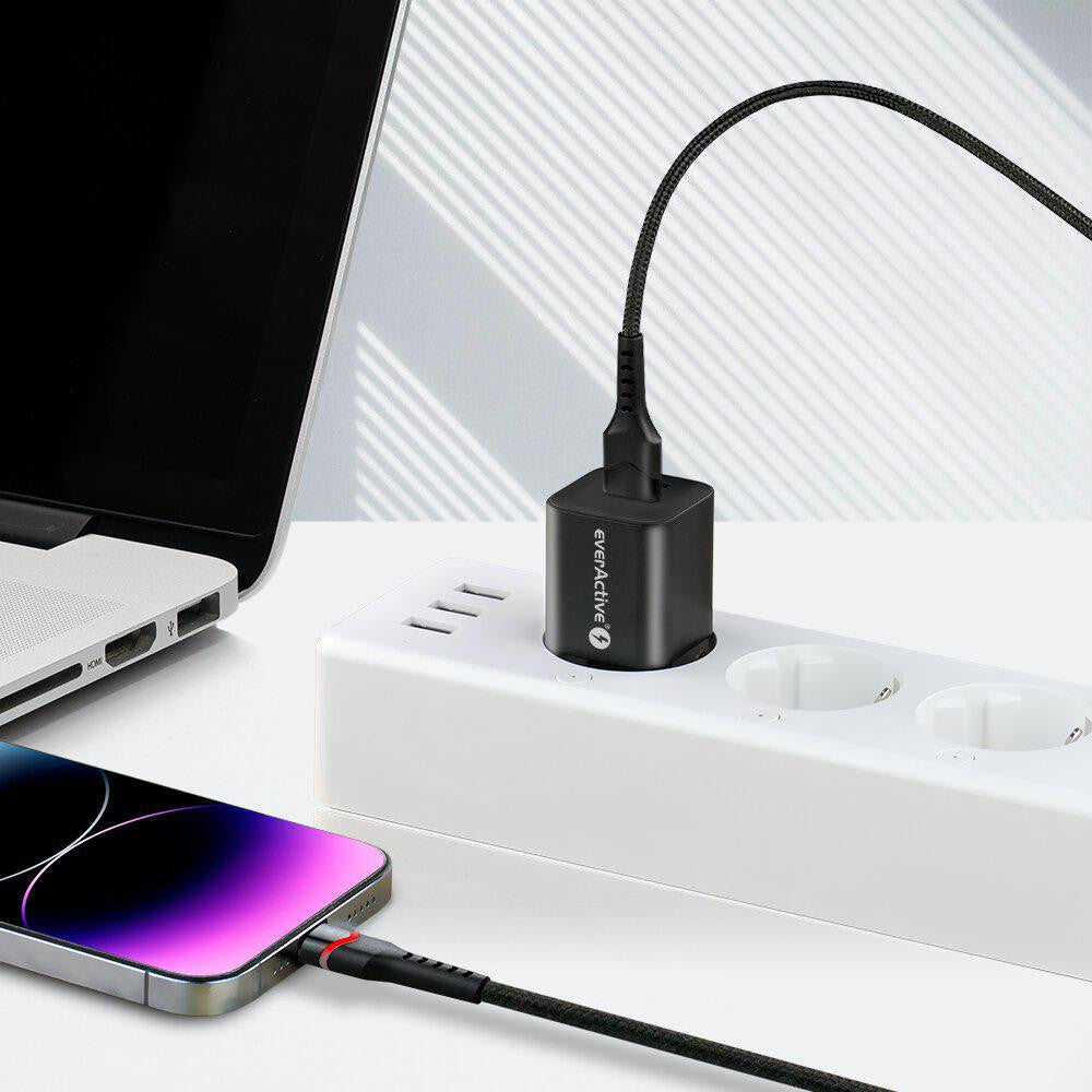 KABEL USB-A / Lightning Apple iPhone LED RGB everActive CBB-1IBR 100cm 2,4A