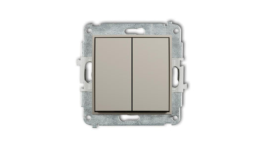 MINI Mechanizm łącznika żaluzjowego z podtrzymaniem (dwa klawisze bez piktogramów) taupe 60MWP-88.1