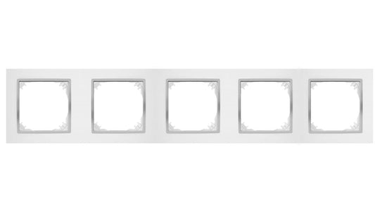 SANTRA ramka pięciokrotna IP20 biały/chrom 4175-26