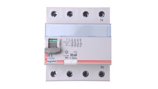 Wyłącznik różnicowoprądowy 4P 80A 0,03A typ AC P304 DX3 411705